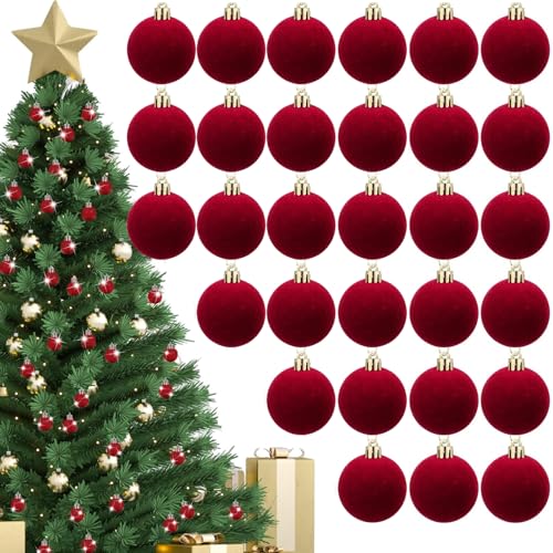 La Mejor Recopilación de Esferas los mejores 10. 41 ZSKEUR Esferas Navideñas, 30 Esferas Navideñas Rojas para Árbol de Navidad, Decoración de Fiestas y Espacios Comerciales, Esferas de Navidad de 3 cm con Hilo para Colgar,...
