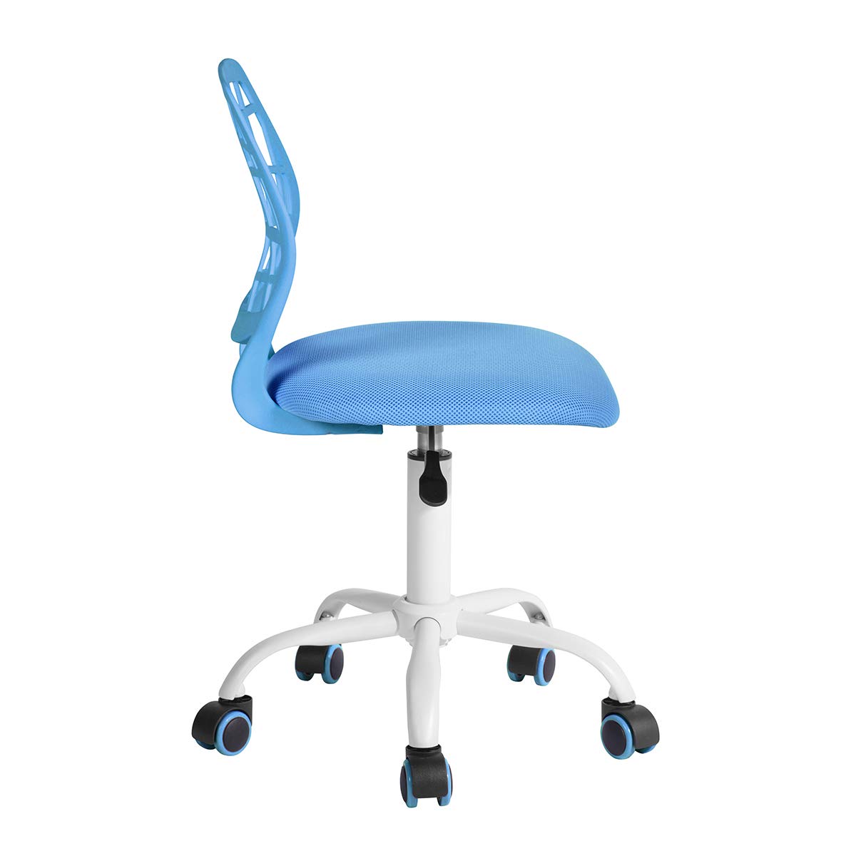 FurnitureR Chaise de Bureau Moderne, Siège d'ordinateur Design Réglable, Chaise de Travail Pivotante sans Accoudoir, Salle D'étude pour Enfants, Bureau à Domicile, Bleu