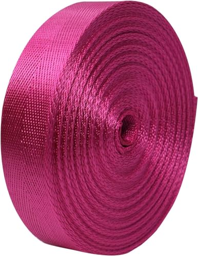 Image of Nylon Webbing Straps, 1 Inch Wide Heavy Duty Nylon Strap, Durable Flat Rope Webbing, 10 and 25 Yard Roll for Backpack Strapping, Tie-Down, Dog Leash, 18 Vibrant Colors