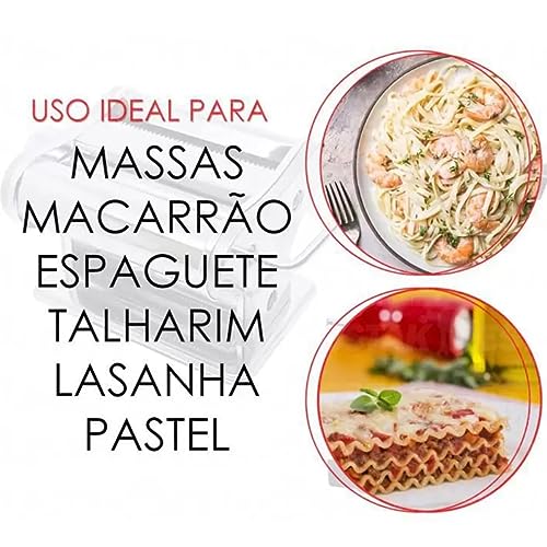 Maquina Cilindro Fazer Massa 3 Tipo Macarrão Espaguete Talharim Pizza