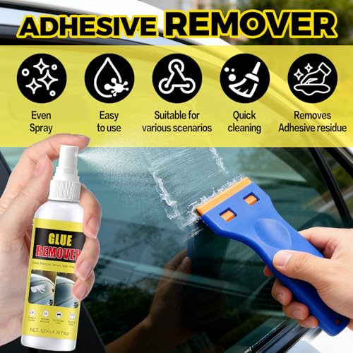 NoxGule Etikettenlöser Spray, Sekundenkleber Entferner, Aufkleber Entferner, Etikettenentferner und Kleberlöser, Starke Reinigungskraft, Geeignet für den Einsatz im Haushalt und Auto, 120ml