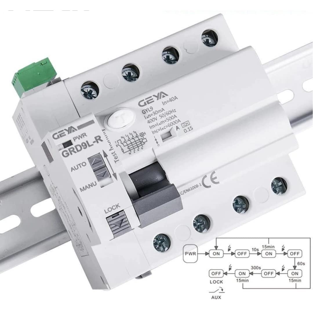Disjoncteur Différentiel à Réarmement Automatique 4P 40A 30mA Type A. Super Immunisé. RCCB triphasé.