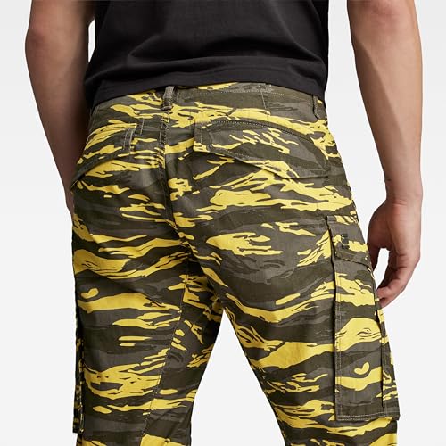 G-STAR Raw - Mens Rovic Zip 3D Regular Tapered Pants, Color Dk Lemon Tiger Camo, Size: 30W x 32L3