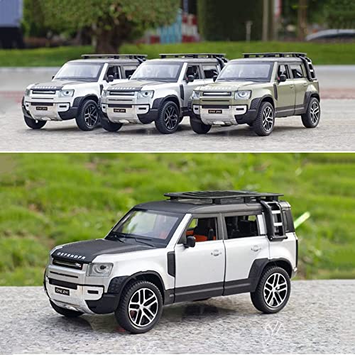 Image of 1:24 Defender Toy Car Diecast Metal Model Cars with Light Sound Pullback Openable Door Car for Kids
