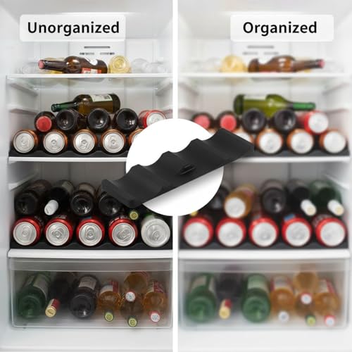 LUMINFLY 2 Pcs Silicone Bottle Stacking Mat for Fridge, Counter, Pantry Cabinet, Stackable Wine Bottle Holder, Beer and Soda Can Organizer, Non Slip Silicone Beer Can Rack for Home Storage - Image 6