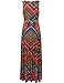 Aphratti Women's Sleeveless V Neck Faux Wrap Floral Maxi Dress Multi Red M