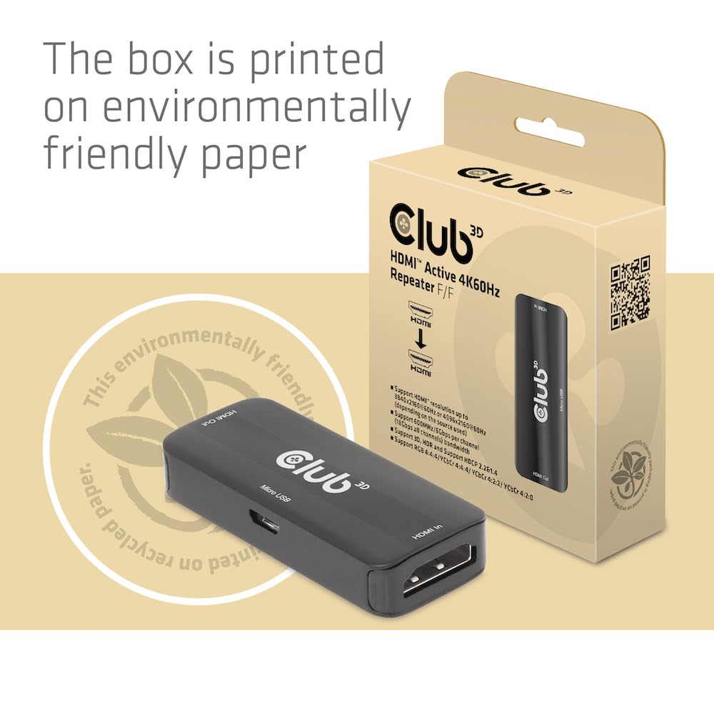 Club3D CAC-1307 HDMI™ aktywny wzmacniacz 4K60Hz B/B