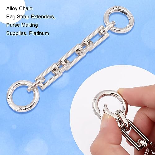 UNICRAFTALE about 2Pcs Bag Extender Chains Alloy Purse Chain Strap 12cm Platinum Crossbody Shoulder Bag Strap Extender Chains with Connector Ring for Bag Straps Replacement Accessories - Image 3