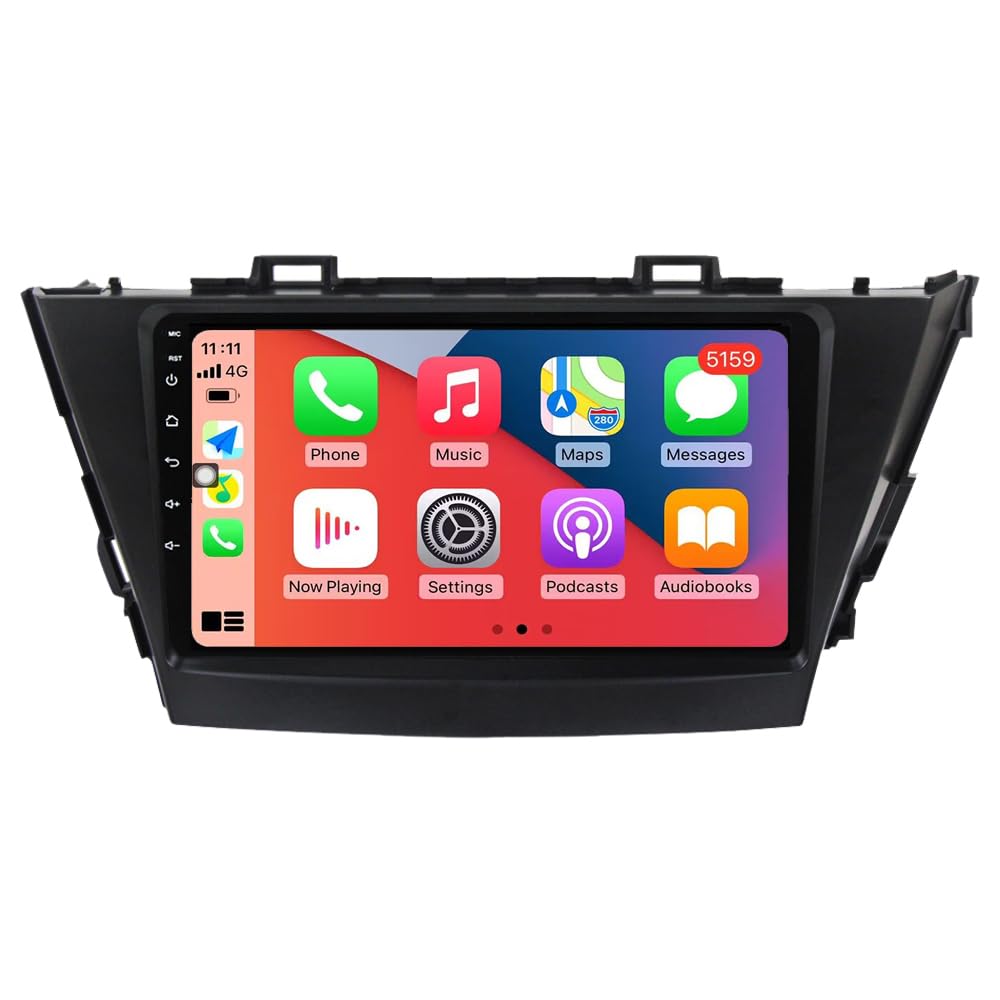 RoverOne Autoradio CarPlay Autoradio pour Toyota Prius Plus V Alpha 2012-2017 Android Écran tactile Bluetooth WiFi Lecteur radio