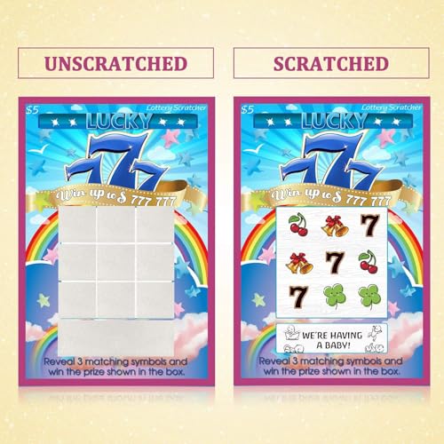 Image of Frienda 10 Pcs Pregnancy Announcement Scratch off Cards 4 x 6 Inch Baby Announcement Fake Lottery Tickets Pregnancy Reveal Creative Ideas for Surprising Future Dad, Family and Friends