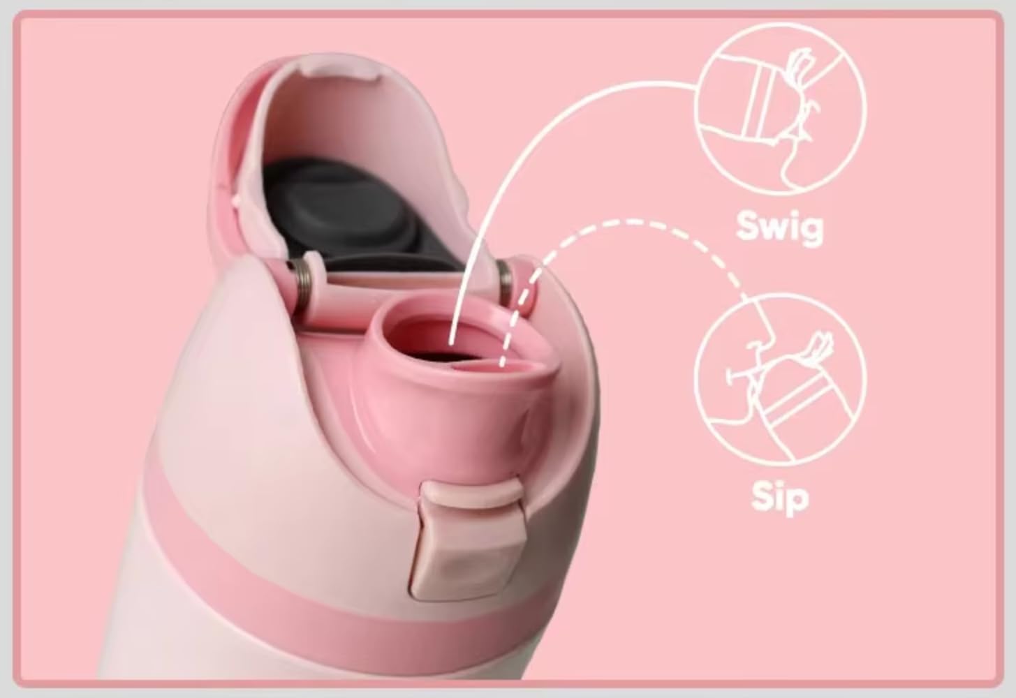 DUTHINGS Insulated Stainless Steel Water Bottle with Straw, 24 oz, Reusable Sports and Travel Bottle for School, Kids, and Outdoors - Leakproof and BPA-Free (PINK) - Image 6