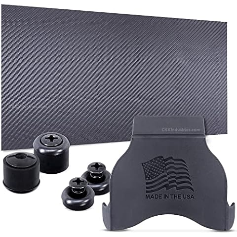Holstex - DIY Holster Making Kit - 1-Piece Retention Holster Design (Outside-The-Waistband/OWB) - HOLSTEX - Carbon Fiber Texture - Storm Gray - Paddle Mount - (w/Black Finishing Washers) Cover