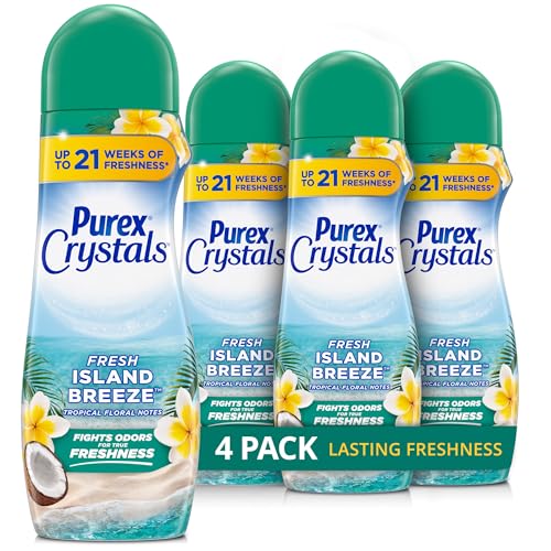 Purex Crystals in-wash Fragrance and Scent Booster, Tahitian Breeze, 21 Ounce (Pack of 4)