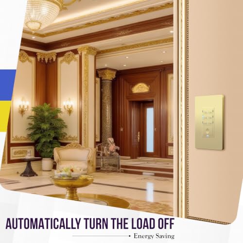 Image of ENERLITES 30-Minute Neutral Countdown Wall Switch Timer, Gold