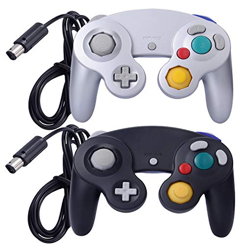 Paquete de 2 mandos clásicos para videojuegos con cable para Wii NGC Game Cube