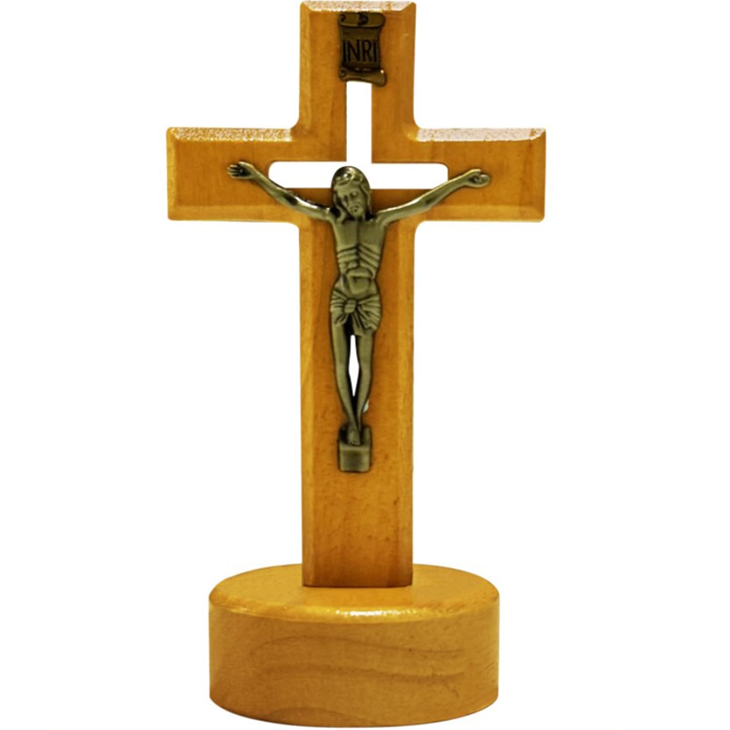 Amazon.co.jp: OLizee® 中空十字架 台座付き イエス はりつけ 木製