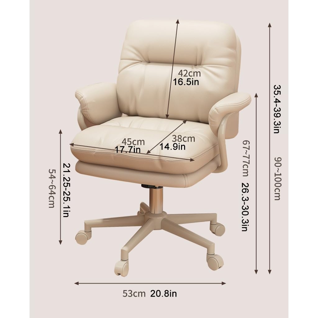 Silla de oficina giratoria ergonómica con reposabrazos, silla de escritorio de computadora de altura ajustable para mayor comodidad en el hogar u oficina