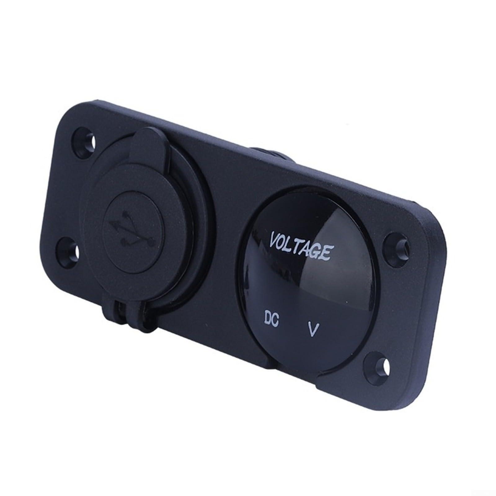 Panel de cargador de coche USB dual con voltímetro, carga rápida de 3,1 A, indicador LED, 12-24 V, compatible con coches, camiones, barcos (verde)