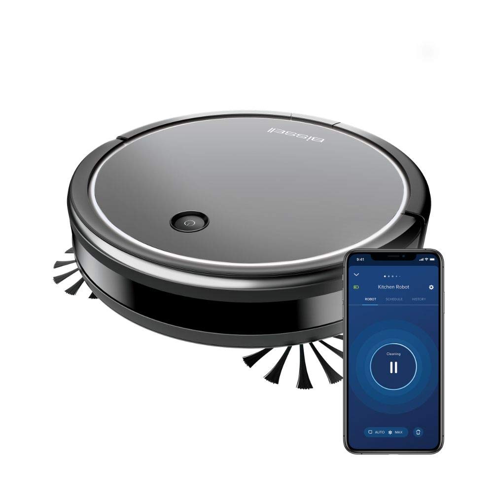 Bissell CleanView Staubsaugerroboter, für Teppiche & Hartböden, 1500 Pa Saugleistung, App Steuerung, 3-stufiges Reinigungssystem, 100 Minuten Laufzeit, WLAN-Funktion, Roboterstaubsauger 2908N