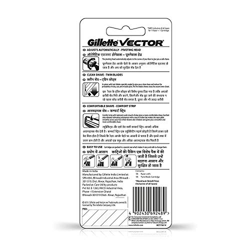 Gillette Men Vector Plus Manual Shaving Razor, 1 Pc - Image 2