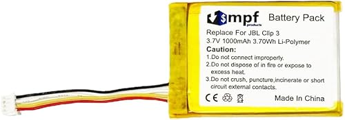 Miniatura 2 de Reemplazo de batería L0721-LF de 1000 mAh compatible con altavoz inalámbrico Bluetooth portátil JBL Clip 3