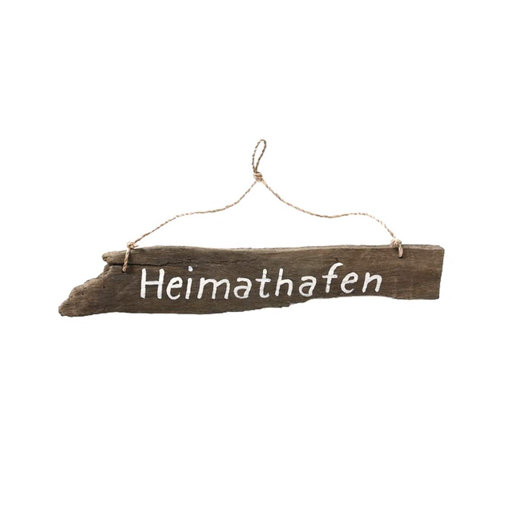 Schild Heimathafen 2er Sett L25cm braun Treibholz Hänger 18cm Material: Treibholz, Abaka Seil