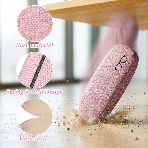 Image of Kanayu 20 /40 /60 /100 Pcs Hard Shell Glasses Case Bulk Linen Fabric Protective Eyeglasses Case Eye Glasses Sunglasses Protector