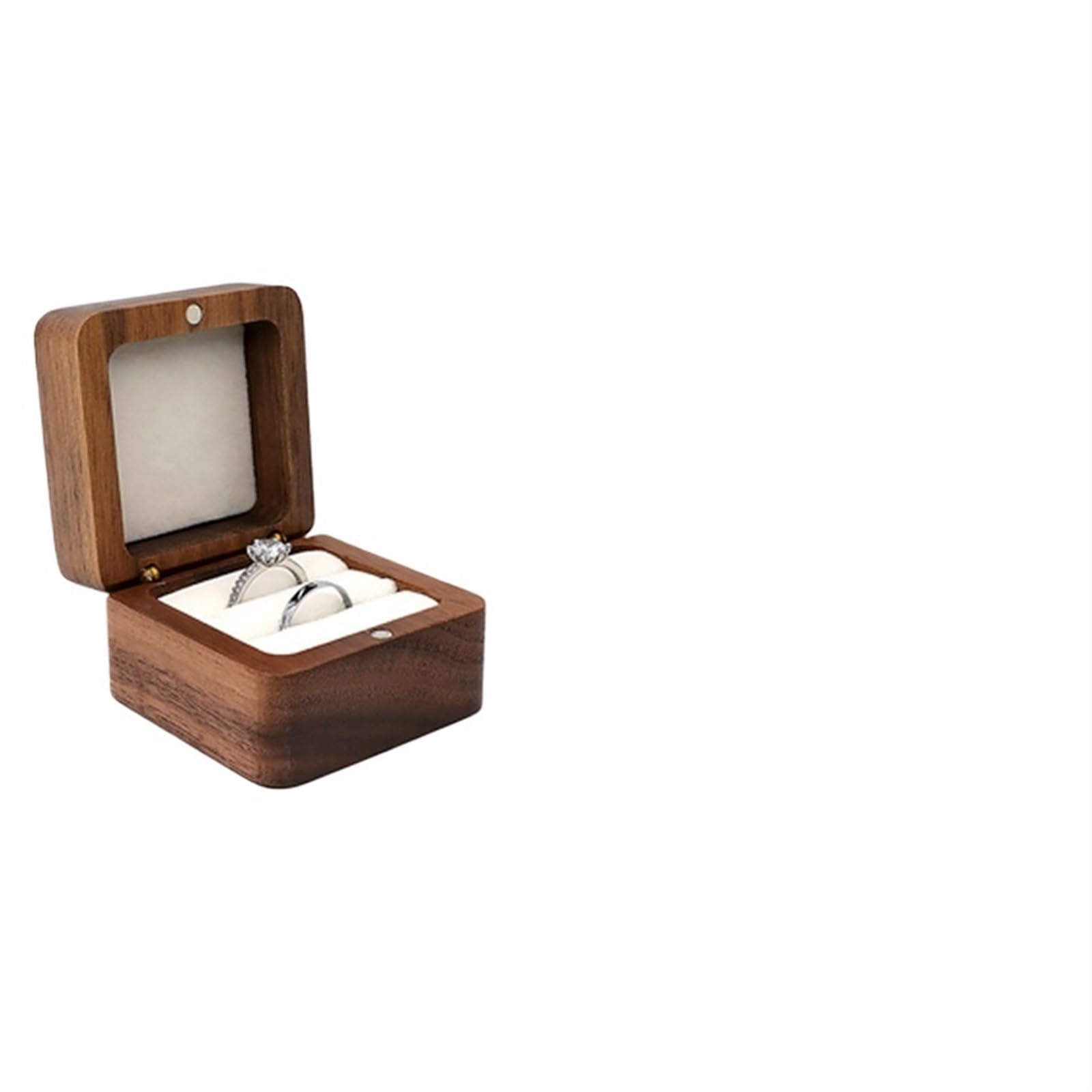 Ring Box Wooden Ring Box Jewelry Display Lover Holder Proposal Engagement Wedding Organizer(Color-G)