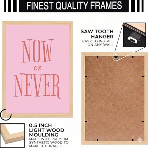 Image of BLINKART Typography Aesthetic Modern Art Walls With Frame | Natural Wood Texture | Living Room Bedroom Office Wall Decoration | Poster Home Decor Frames Wall Bedroom | 12x8 Inches (D575)