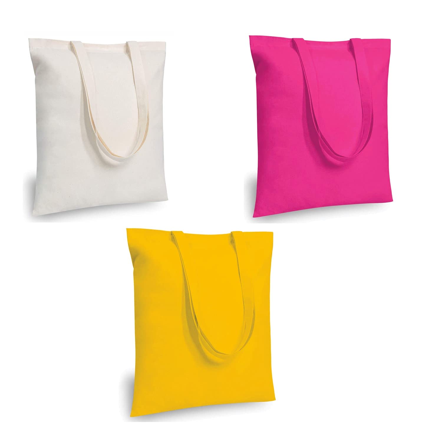 LifyCotton Canvas Tote Bags Bulk Shopping Bag for Crafts, DIY Reusable Grocery Bag, 14 X 16 Inch – 3 Piece Pack Size: 14’’ (35.56 CM) x 16’’ (40.64 CM)