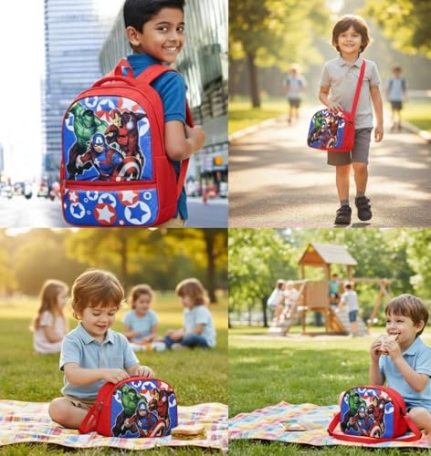 Image of Stylbase Waterproof School Bag with lunch bag combo for Boys and Girls Kids Bag with tiffin cover - Backpack Bag for Travelling for 5-7 Years 15 Inches
