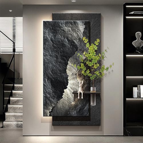 Décoration murale LED salon et chambre avec peinture relief 3D