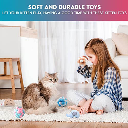 Paw Paw Babe Cat Balls & Catnip Toys Set - Cartoon Fuzzy Balls, Soft & Lightweight - Kittens Chewing, Kicker Toys - Cat Toys For Indoor Cats - Kitten & Cat Accessories - Pack Of 9 #TOP6