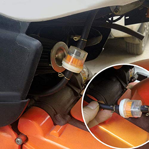 Benzinschlauch Kit, Motorrad Benzinfilter Mofa, Kraftstofffilter Diesel, 1M Inkl Kraftstoffleitung + 4 Stück 5mm Benzinfilter + 10 Stück Schlauchschellen für Auto Motorrad Roller