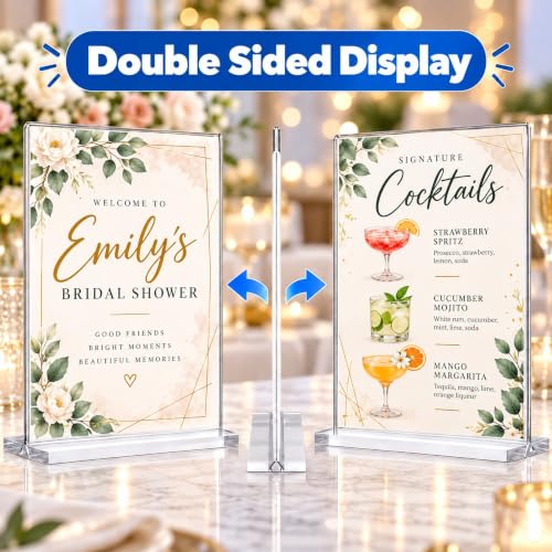 3 Pack Acrylic Sign Holder 8.5 x 11inch, Vertical Display Sign Stand - Image 4