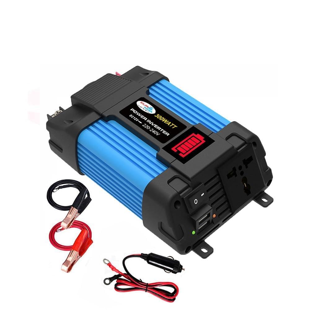 Yinhing Przetwornica 300W 12V na AC z Wyświetlaczem LED Baterii, Portami