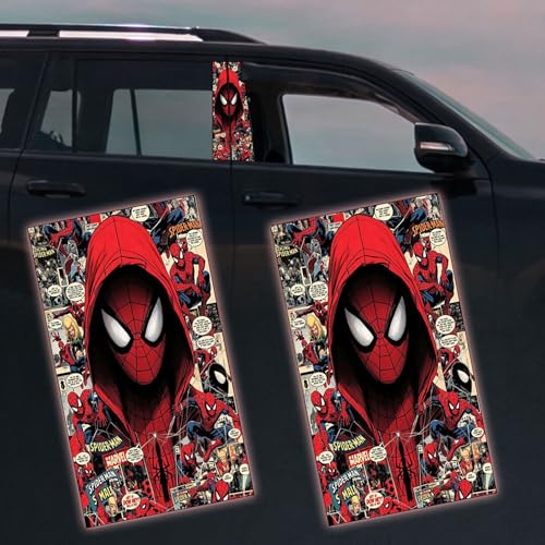Image of Premium Car Pillar Self-Adhesive Printed Vinyl Sticker, Cool Boy Design, Vehicle Exterior Decor DIY Decal Accessory (F)
