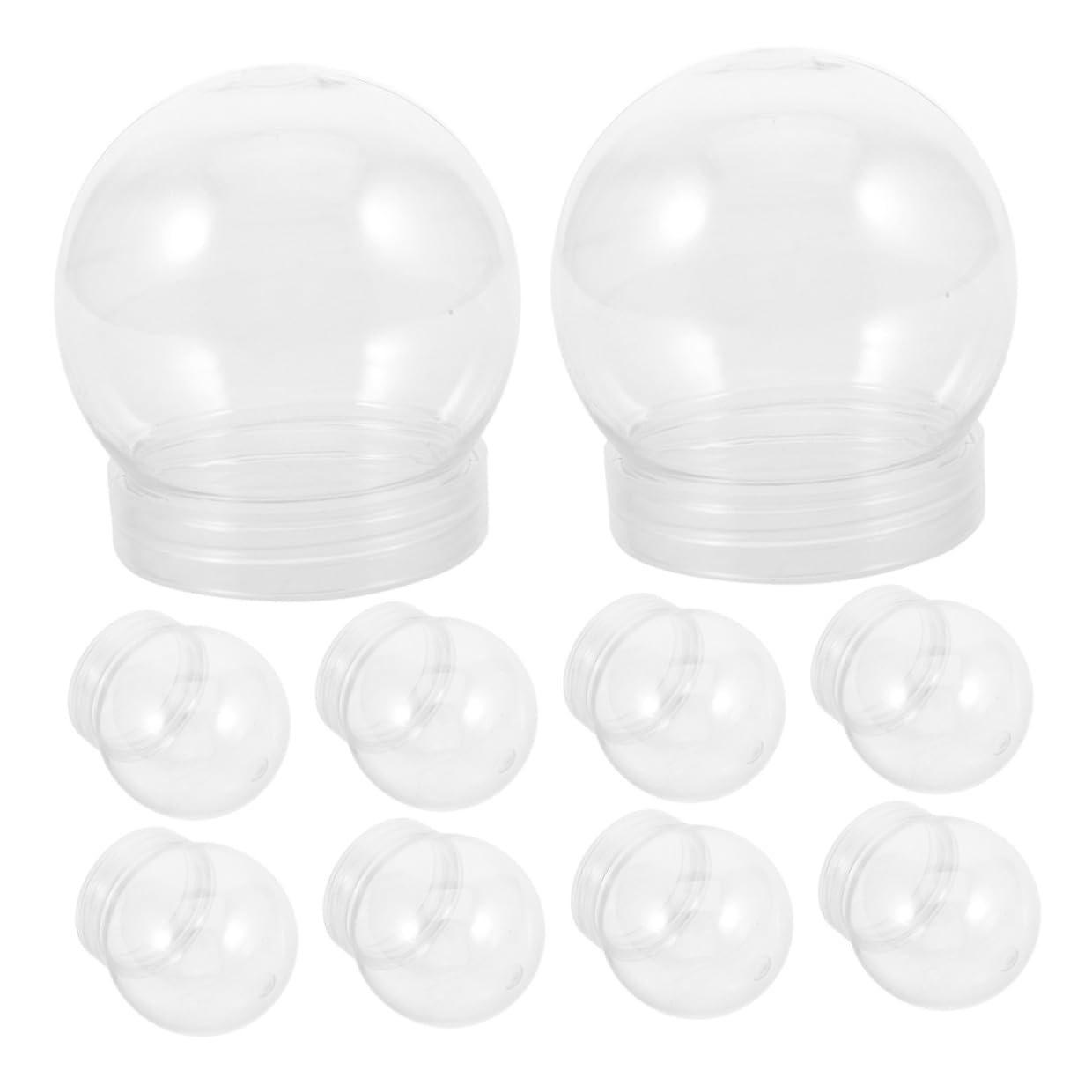 BESPORTBLE Lot de 24 Boules à Neige Transparentes en Plastique 270 ML Couvercle Fournitures de Bricolage DIY pour Décoration de Noël Globe d'eau Vide Facile à Personnaliser Surface Lisse