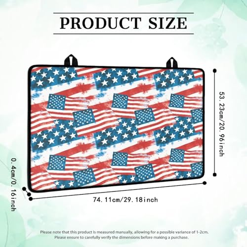 Image of Poceacles 4th of July Patriotic Glass Stove Top Cover Stove Burner Cover Multipurpose Rubber Desk Saver Pad Washer Dryer Top Mat for Counter Top, American Flag Stars and Stripes