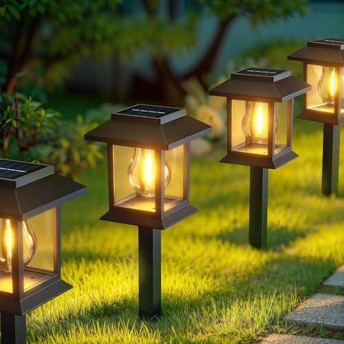 JOUFNING Luces Solares Para Jardín, Lámpara Enterrada Para Exteriores, Luz Solar Impermeable Con Estaca Para Paisajismo, Para Patio, Camino, Césped, Decoración De Caminos