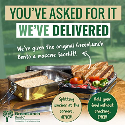 3-In-1 Stainless Steel Bento Box For Kids & Adults With Snack Pod - Holds 6 Cups Of Food, 100% Crack-Resistant, Secure Locks, Eco-Friendly Metal Lunch Container #TOP5