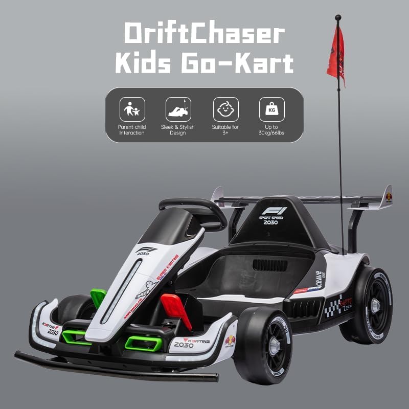Miniatura 3 de UNICOO DriftChaser Go Kart para niños, juguete recargable de 24 V, scooter eléctrico para niños de 6 a 12 años, automóvil eléctrico para niños,