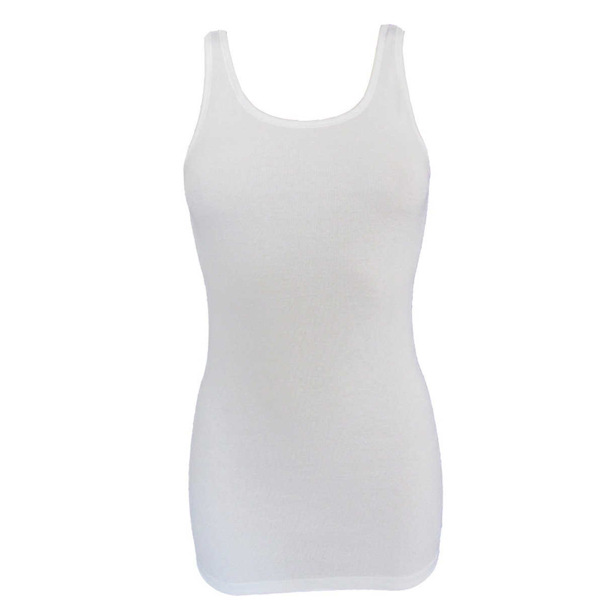HERMKO 1317 Lot de 3 Maillots de Corps Femmes Extra Longs (+ env. 10 cm) 100% Coton Biologique