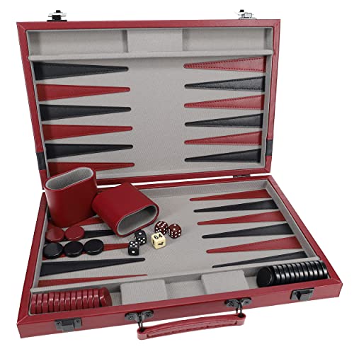Backgammon en burdeos y negro miniatura 6