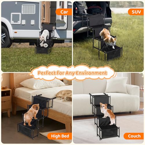 YYW Escadas Dobráveis Para Cães Para Carro, Rampas Portáteis Para Cães Com Superfície Antiderrapante
