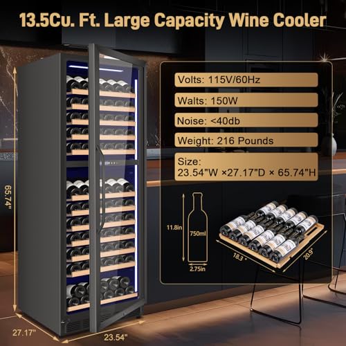 Image of Velivi 24 Inch Dual Zone Wine Cooler Refrigerator, 179 Bottle