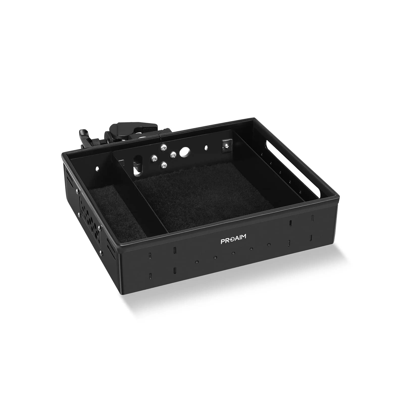 PROAIM Camera Assistant Front Tray for Small Productions/Studio Films. Clamping Range: Flat Surface (with Saddle): up to 25mm; Speed Rails: up to 50mm.