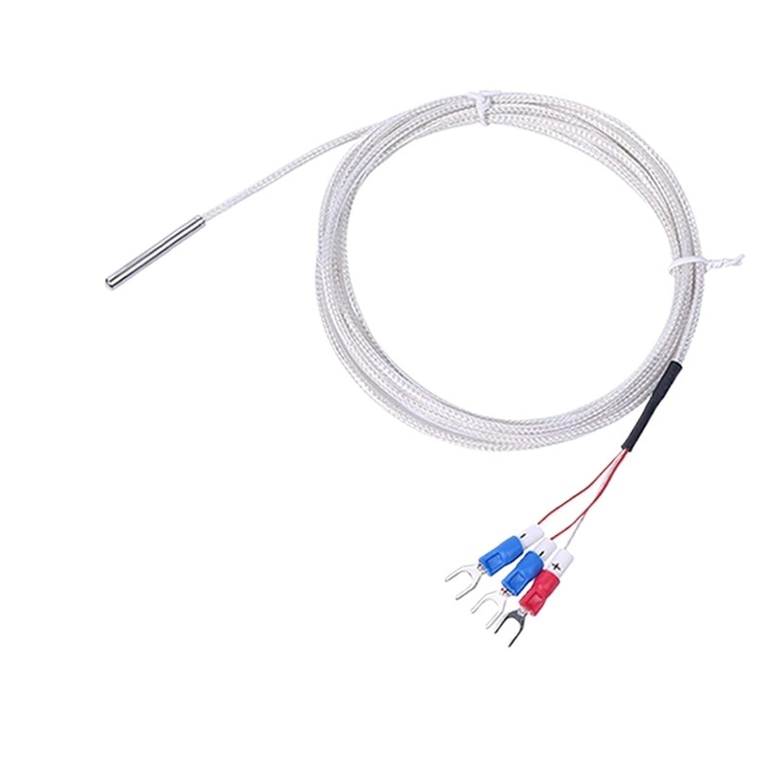 5 * 30 mm Typ sondy Termopara czujnika temperatury PT100 ze stali nierdzewnej z wodoodpornym kablem 3-żyłowym o wysokiej precyzji 1/2/3/5 m (kolor: PT100 typ 0,5 m)