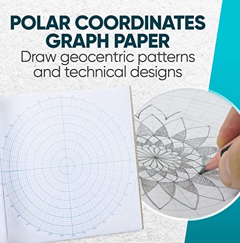 KOALA TOOLS - Circular Grid Sketchbook with Polar Coordinate Graph Paper, Polar Grid for Circular Designs, Mandala, and Geometric Patterns, 8.5 x 8.5 inches, 60 pages - Pack of 1 3