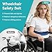 Non-Slip Anti-Fall Wheelchair Seatbelt, Wheelchair Harness Belt System for Disable Elderly or Patient, Adjustable Safety Waist Lap Strap with Leg Fixing Belt, Double-Layer Breathable mesh, Navy Blue